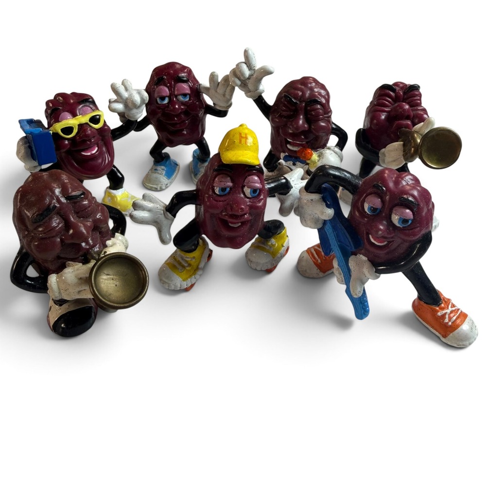 Vintage California Raisins PVC Figures Lot of 7 1987 1988 Applause CALRAB Toy